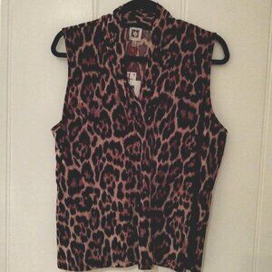 Anne Klein Knit Animal Print Top NWT -- Size XL